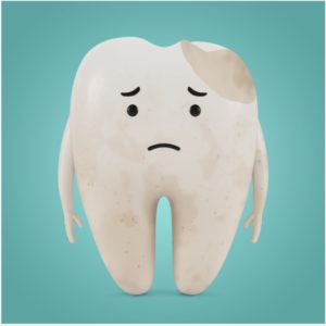 Cartoon tooth with sad expression Gulfport Dentist